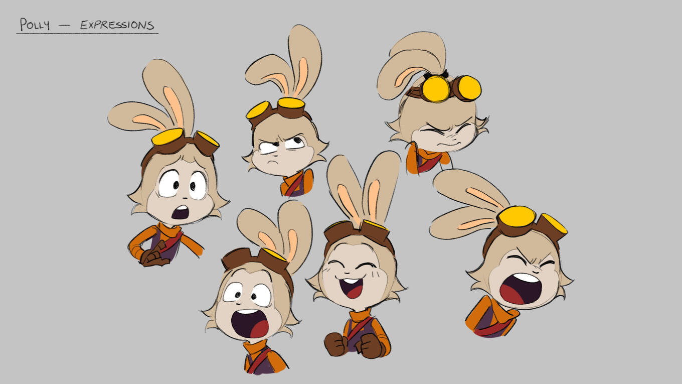 expression sheet for Polly